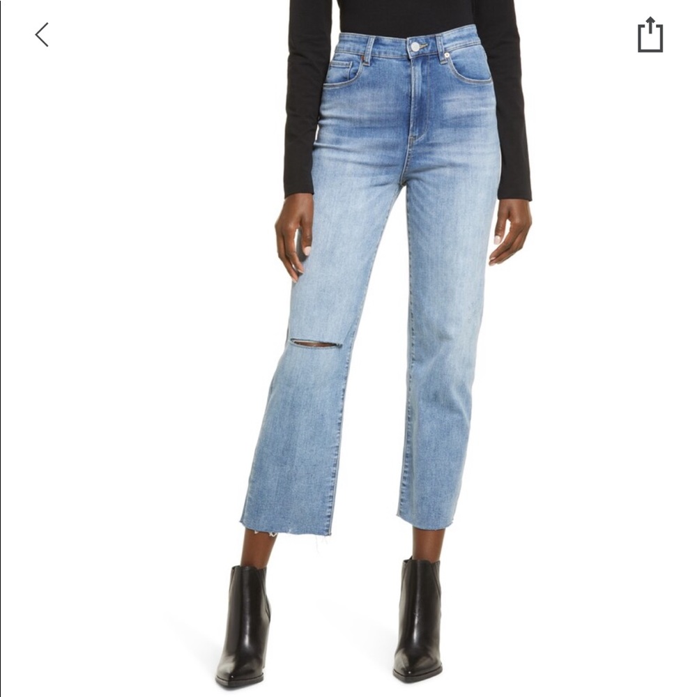 Blank NYC High Waist Straight Leg Crop Jeans
